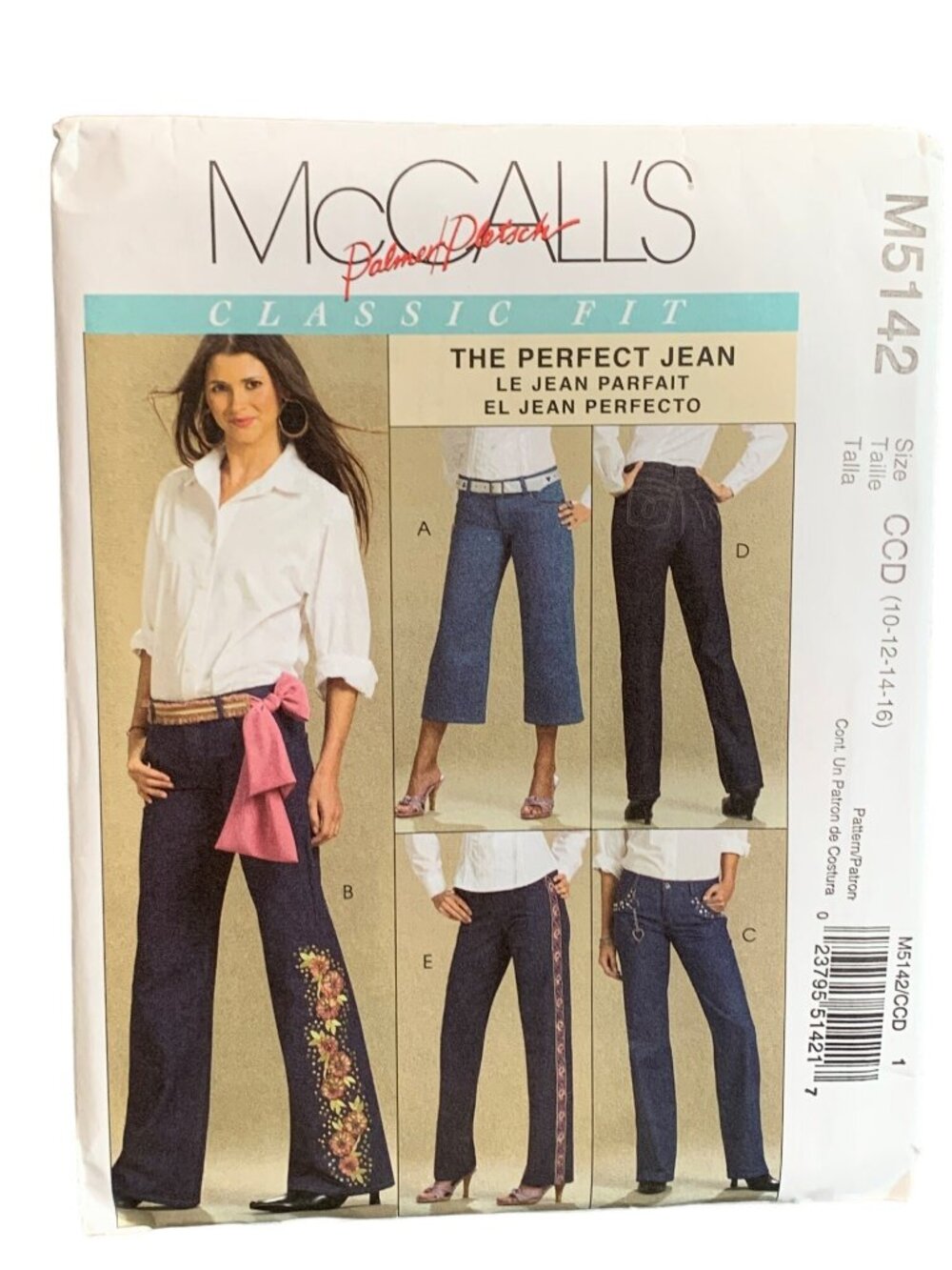 McCalls Classic Fit The Perfect Jeans Sewing Pattern M5142 Size 10-12-14-16 Uncu